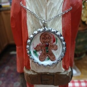 Gingerbread Man Pendant Necklace